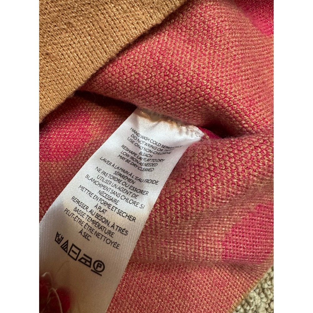 Maeve by Anthropologie Polka Dot Mock Neck Sweater Taupe Pink XLarge - Picture 7 of 9